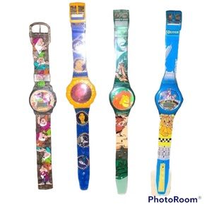 Lot of 4 Disney Holographic Watches *UNTESTED*
